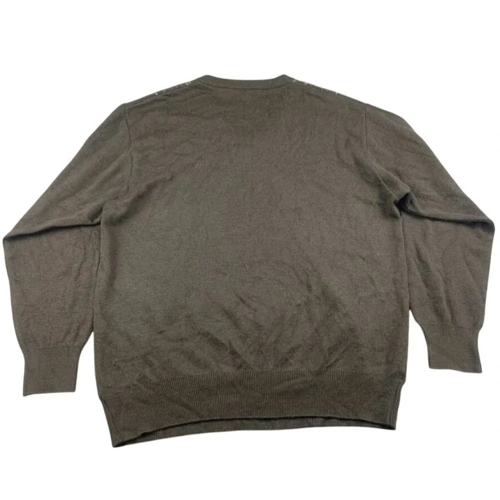 Vintage Gabicci Sweater Men L V Neck Knit‎ Pullover Brown Mod Wool Laine Blend
